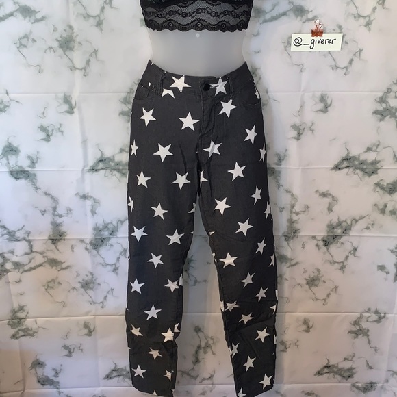 STARS ⭐️ Print Grey Premium Denim size 30 Forever 21 - Picture 2 of 15